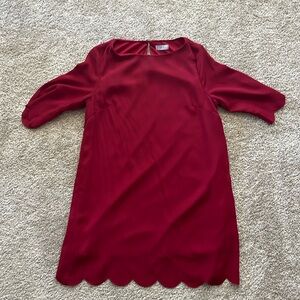 Tobi Red Scalloped Dress